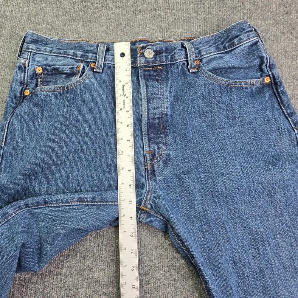 Levi's 501 Original Fit Jeans Mens W34 L32 Blue Denim Button Fly Straight Leg